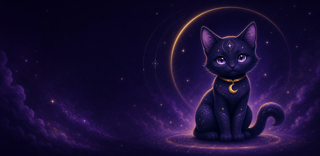 Universo visual índigo y dorado de Mystica
